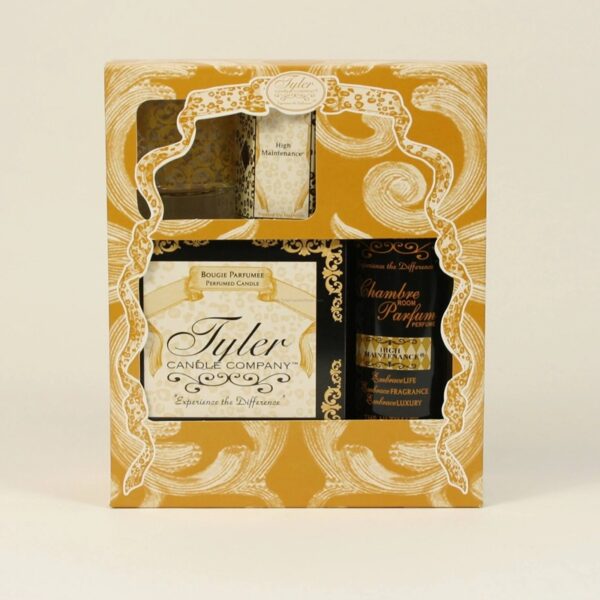Tyler Glamorous Gift Suite II-High Maintenance Tyler Candle in elegant glass jar with premium fragrance