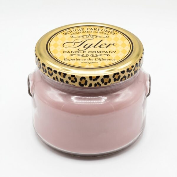 Tyler 11oz Vanilla Oak candle in glass jar with warm creamy vanilla and rich wood fragrance